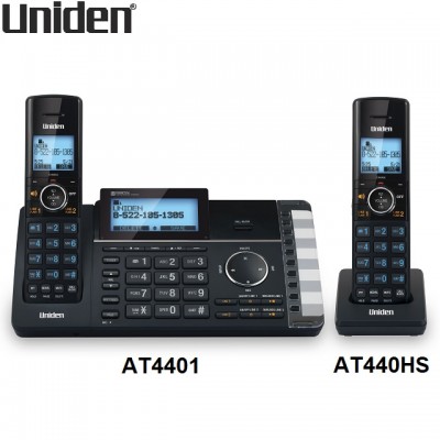 UNIDEN AT440HS 2 Line Cordless Answering system with Smart Call Blocker Accessory Handset DECT 1.8 GHz