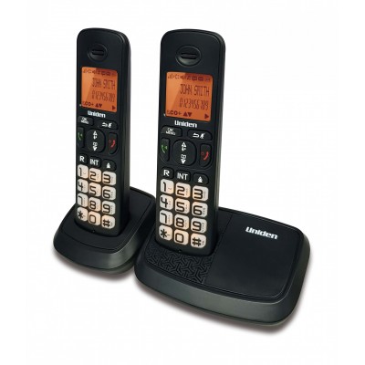 UNIDEN AT4103-2 Headset Speaker phone Big Display  Big Button Backlit keypad LCD Orange Backlit